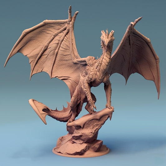 3D Printed Silver Dragon Miniature
